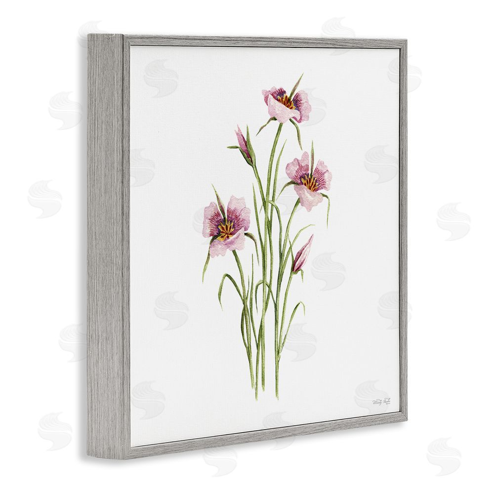 Cindy Jacobs Fuchsia Mariposa Botanical Gray Framed Giclee Wall Art Print