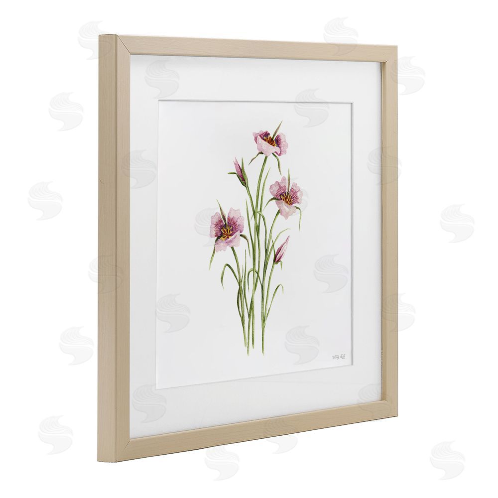 Cindy Jacobs Fuchsia Mariposa Botanical Birch Framed Print Under Glass with White Mat Wall Art