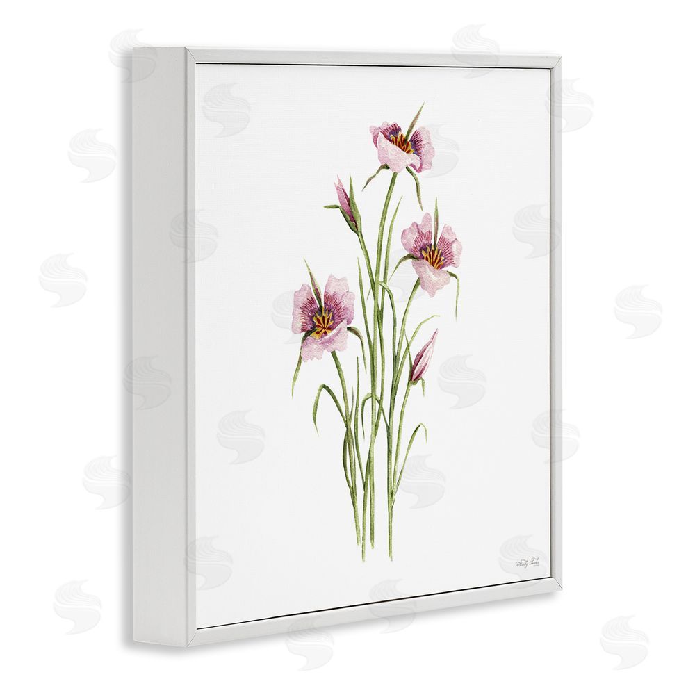 Cindy Jacobs Fuchsia Mariposa Botanical White Framed Giclee Wall Art Print