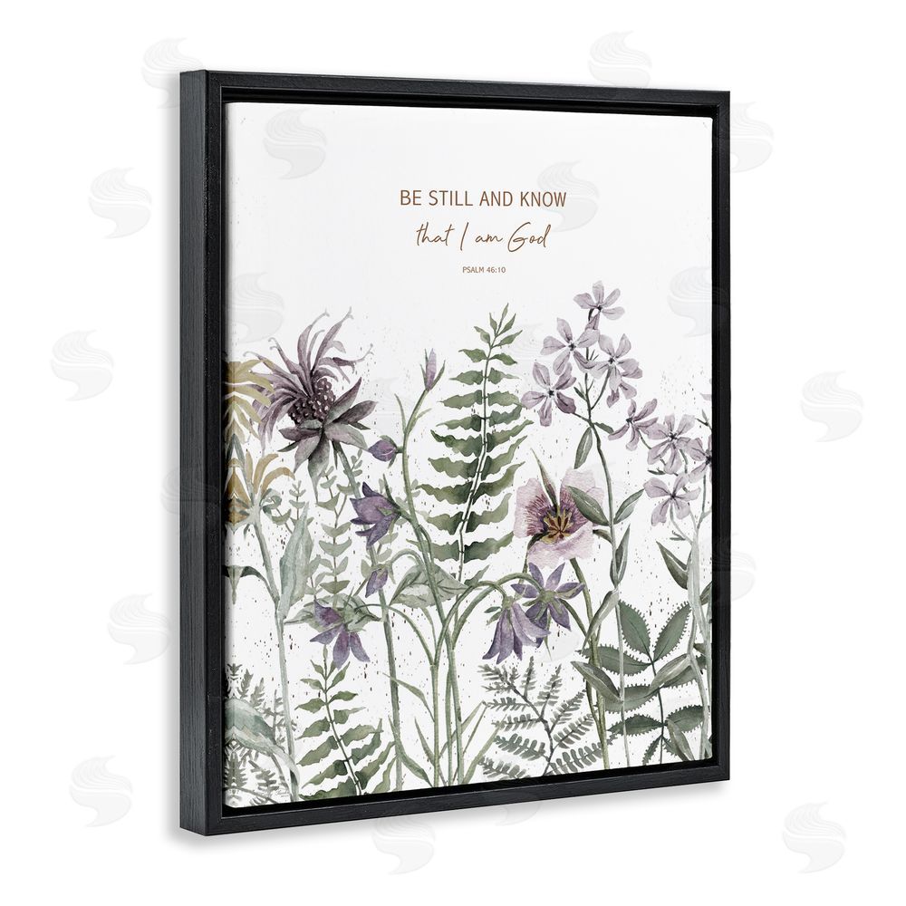 Cindy Jacobs Be Still and Know Botanicals Black Floating Frame Canvas Wall Art Print