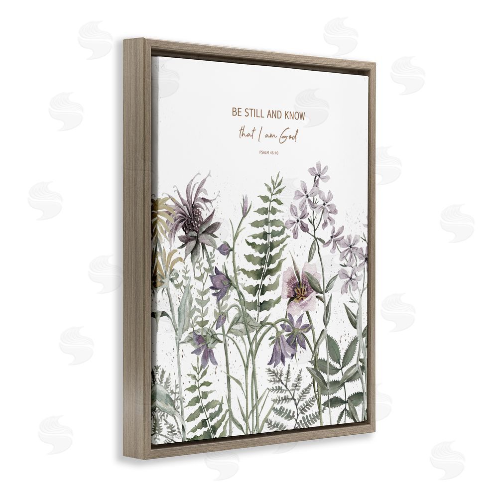 Cindy Jacobs Be Still and Know Botanicals Brown Floating Frame Canvas Wall Art Print