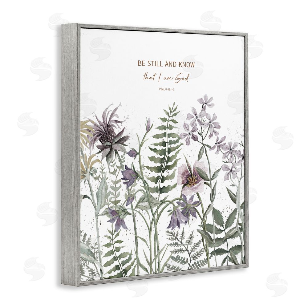 Cindy Jacobs Be Still and Know Botanicals Gray Framed Giclee Wall Art Print