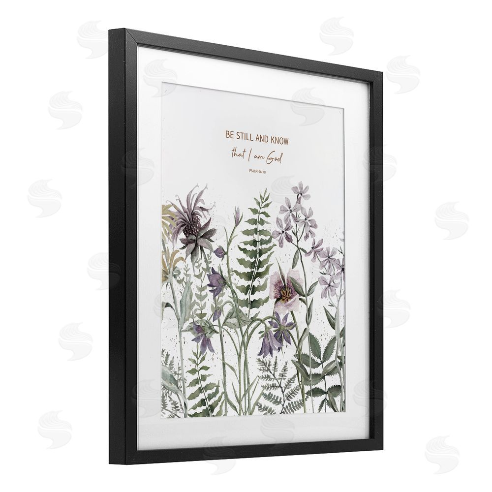 Cindy Jacobs Be Still and Know Botanicals Black Framed Print Under Glass with White Mat Wall Art