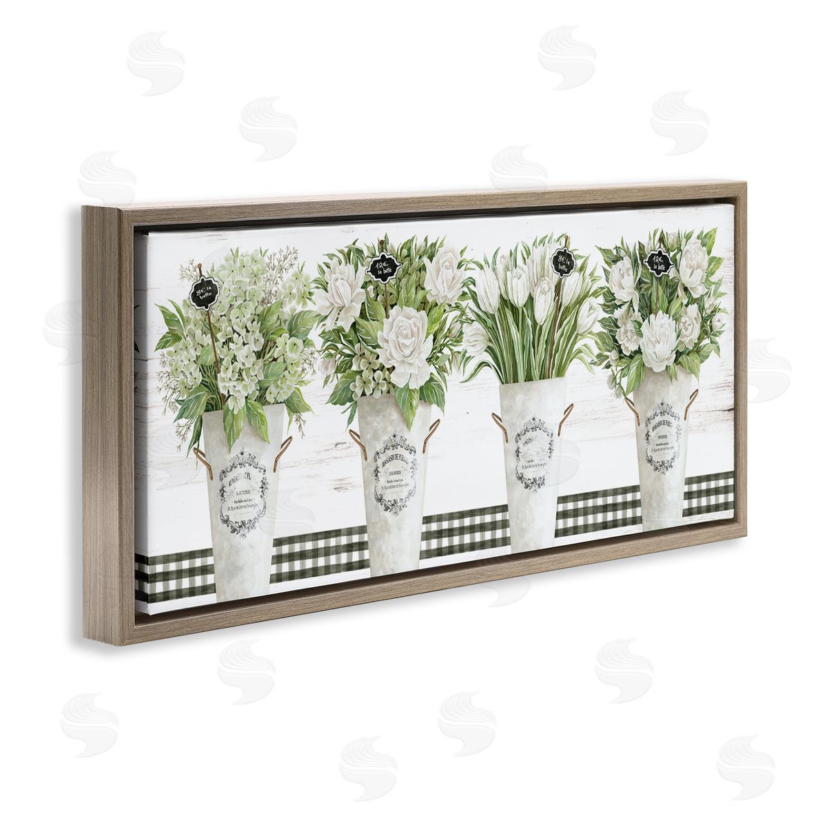 Cindy Jacobs Marche aux Fleurs Brown Floating Frame Canvas Wall Art Print