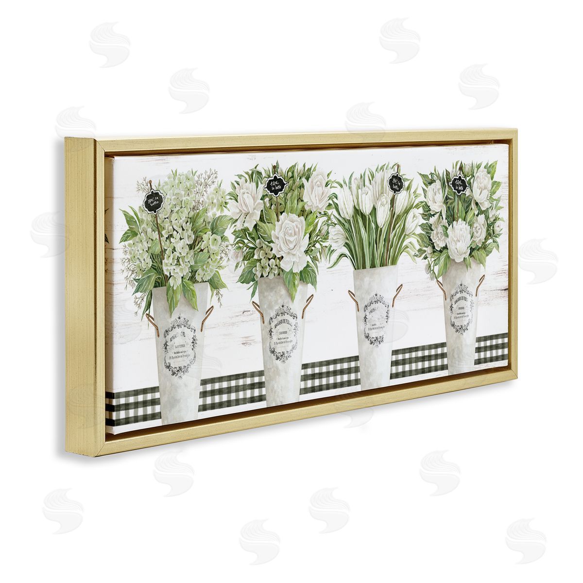 Cindy Jacobs Marche aux Fleurs Gold Floating Frame Canvas Wall Art Print