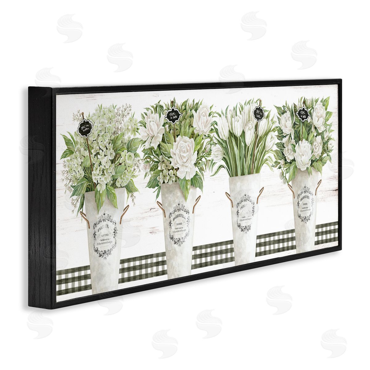 Cindy Jacobs Marche aux Fleurs Black Framed Giclee Wall Art Print