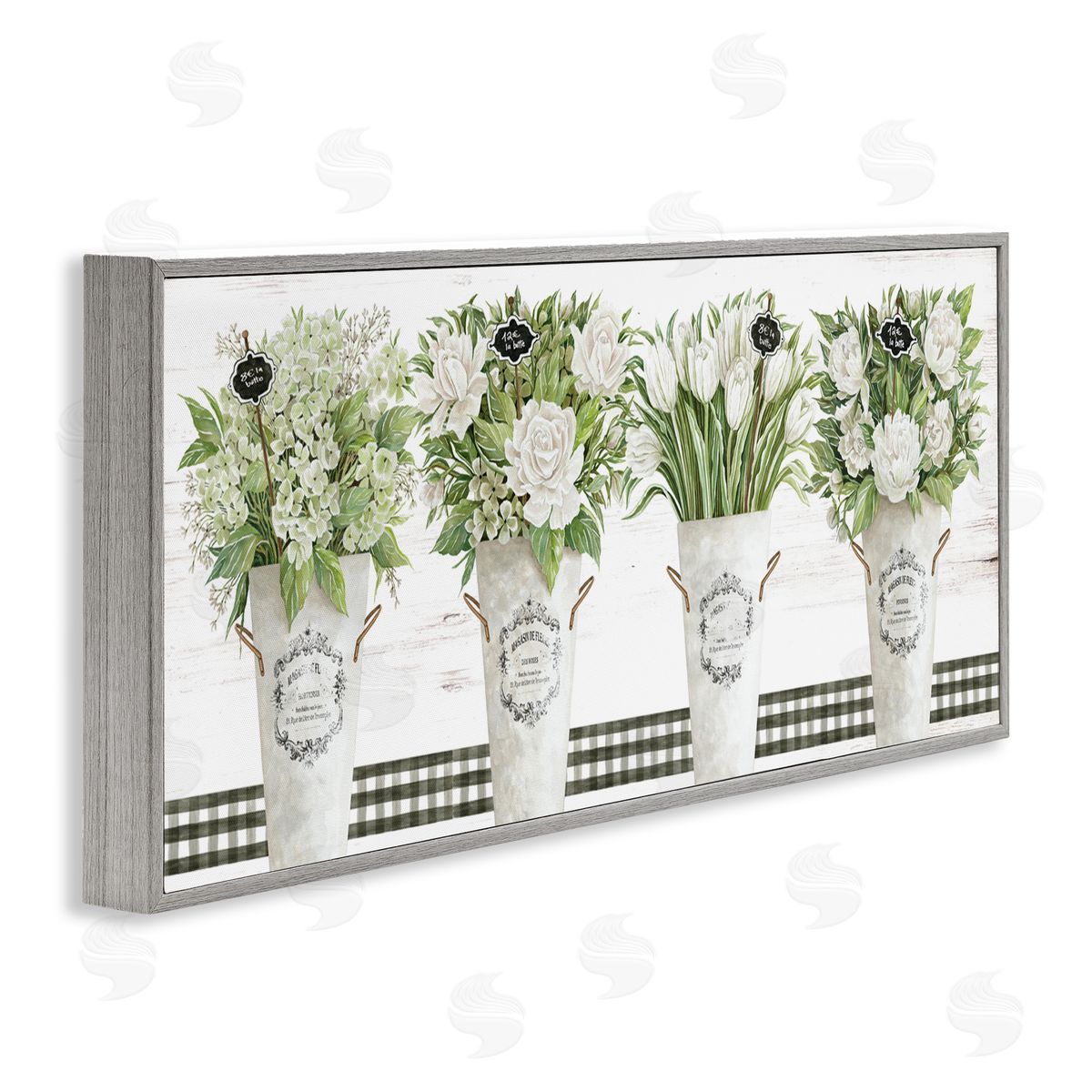 Cindy Jacobs Marche aux Fleurs Gray Framed Giclee Wall Art Print