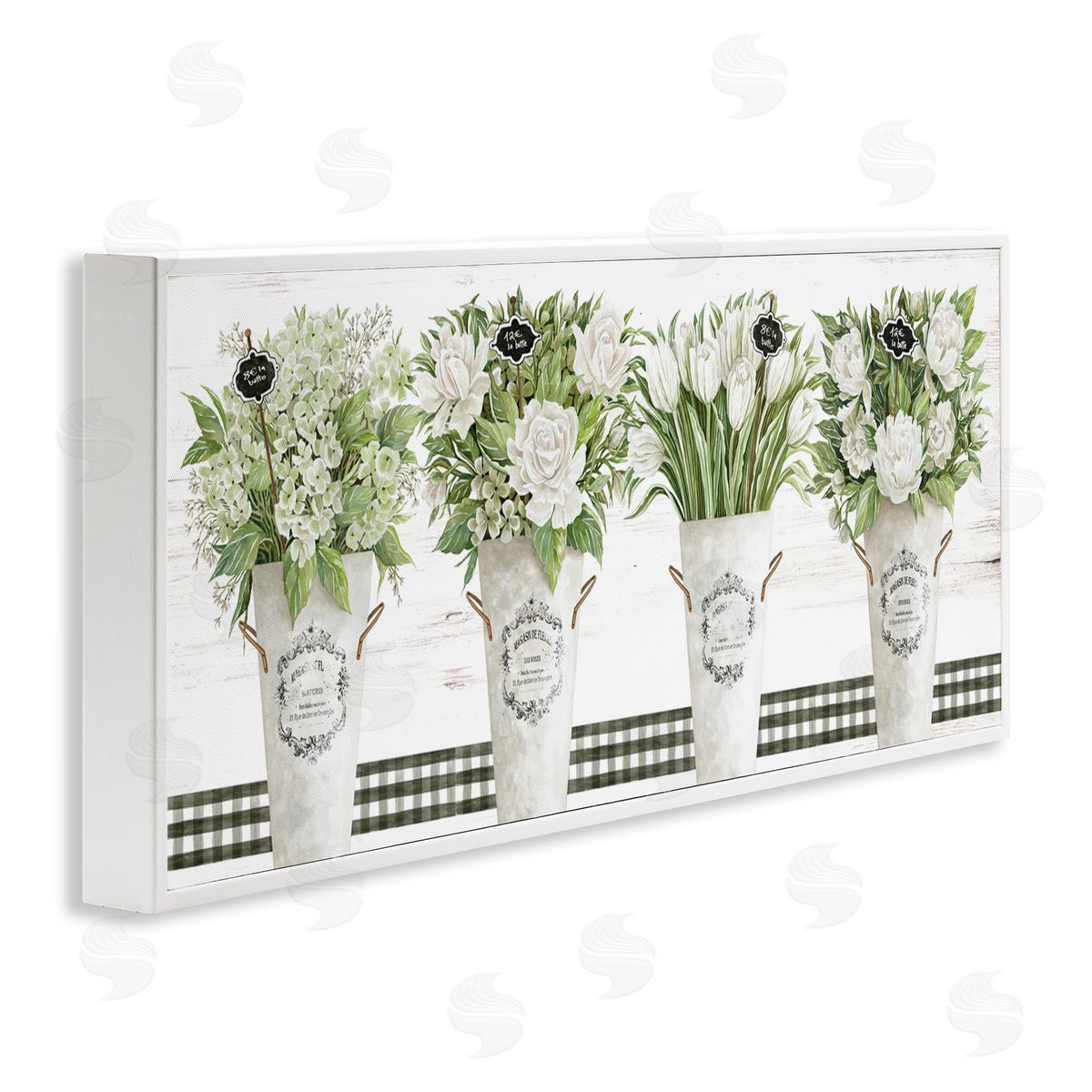 Cindy Jacobs Marche aux Fleurs White Framed Giclee Wall Art Print
