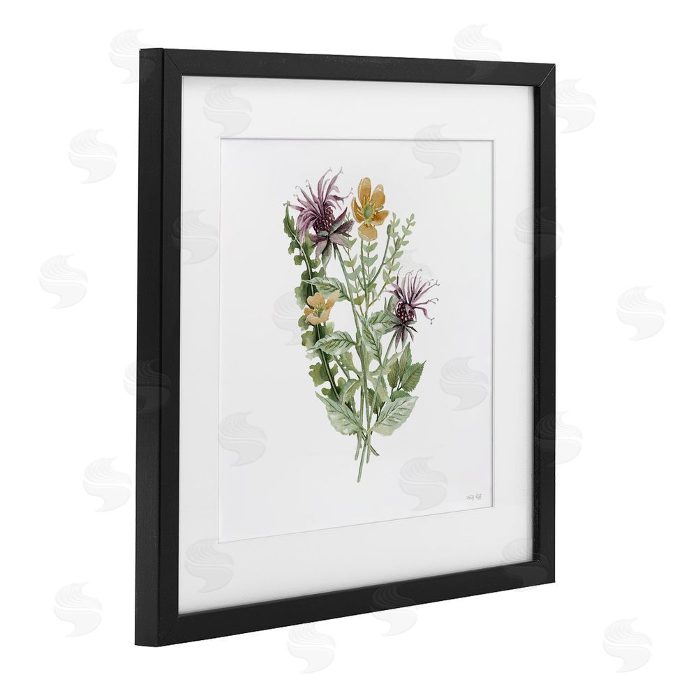 Cindy Jacobs Lush Botanical Mix Black Framed Print Under Glass with White Mat Wall Art