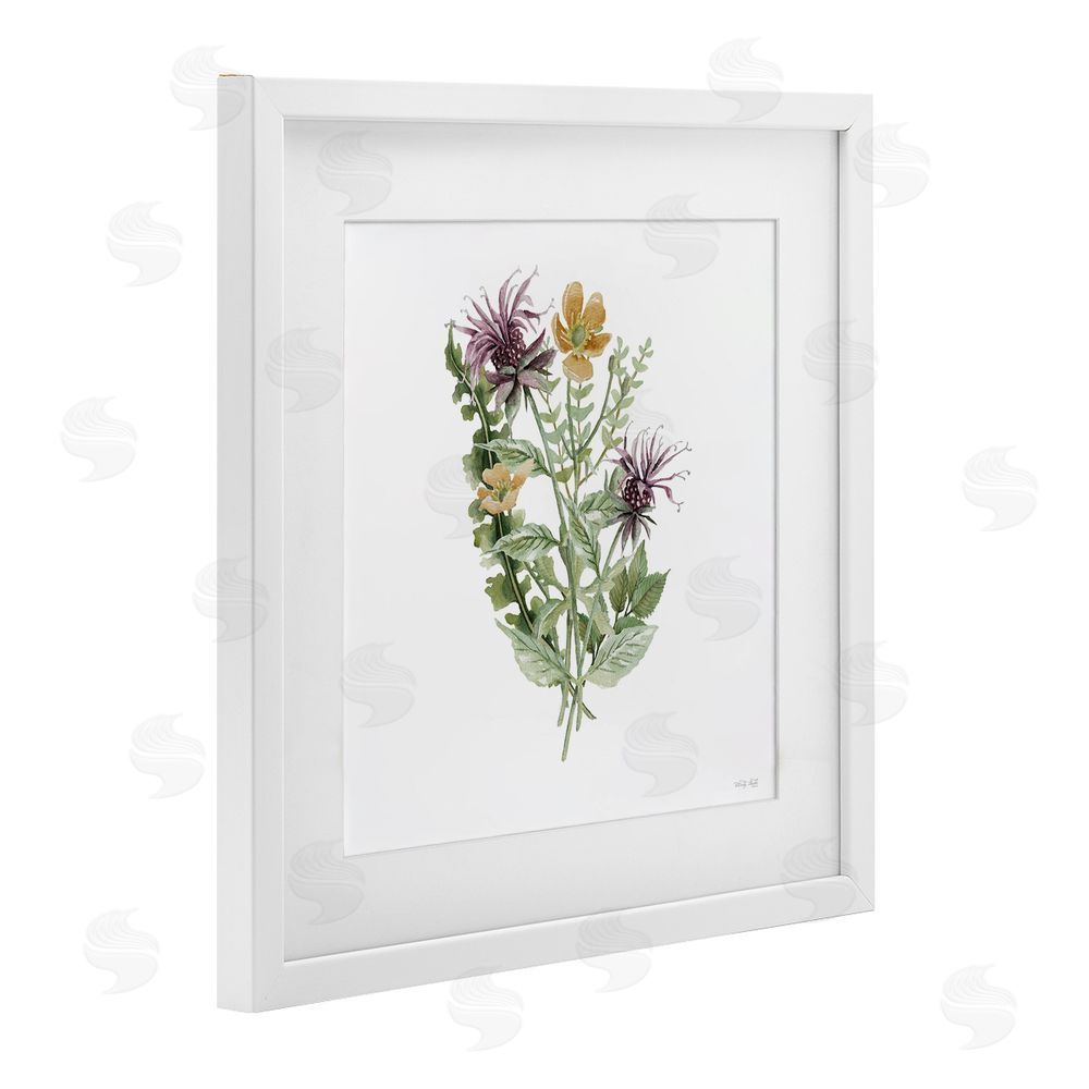 Cindy Jacobs Lush Botanical Mix White Framed Print Under Glass with Mat Wall Art