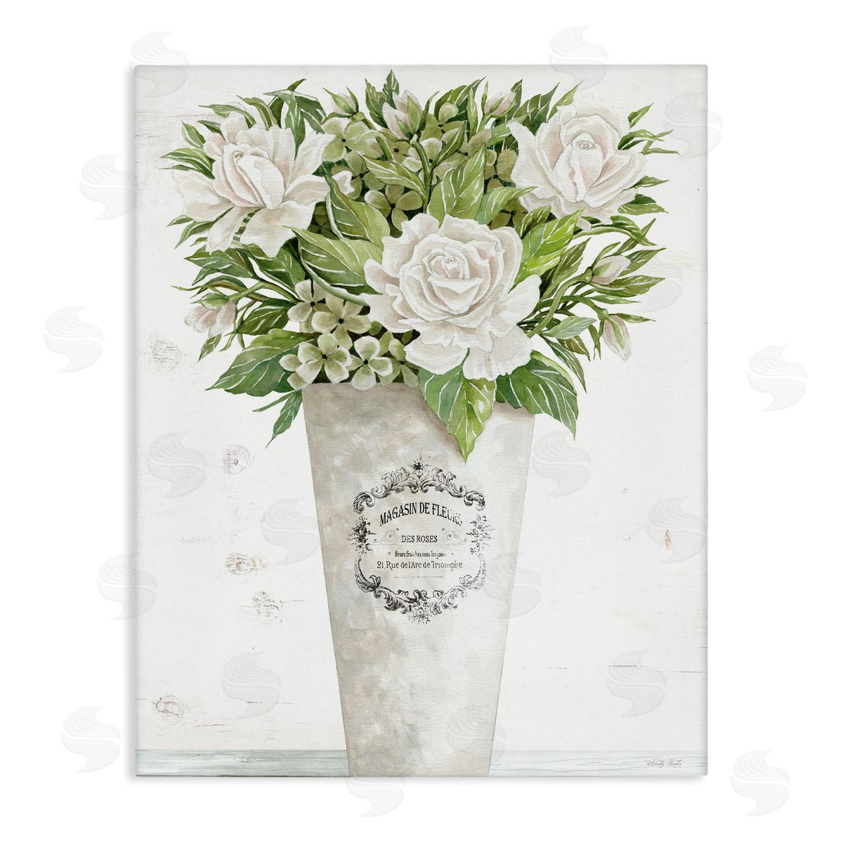 Cindy Jacobs Les Fleurs Des Roses Canvas Wall Art Print