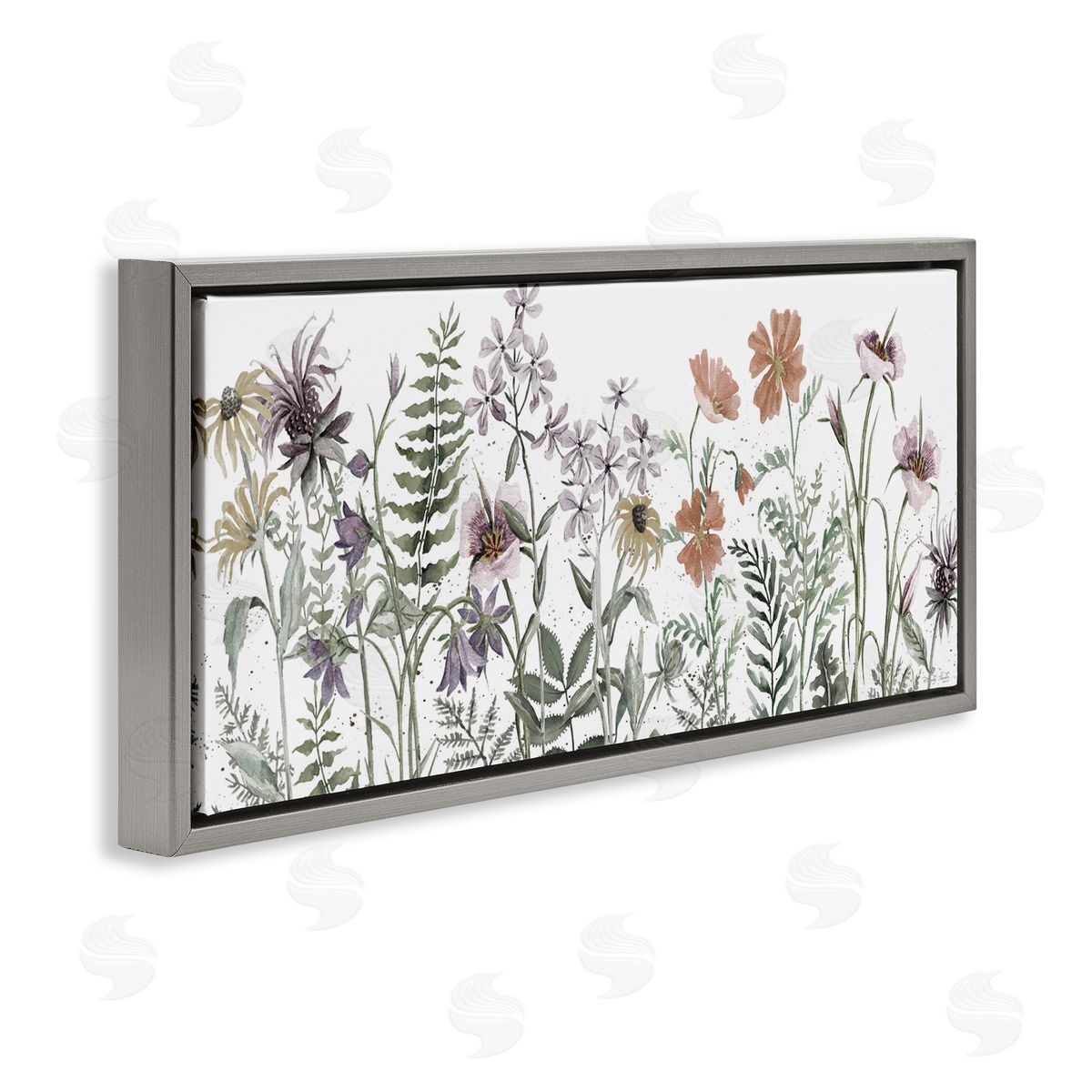 Cindy Jacobs Lush Summer Botanicals Gray Floating Frame Canvas Wall Art Print