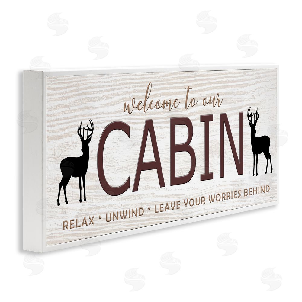 Seven Trees Design Leave Worries Behind Cabin White Framed Giclee Wall Art Print