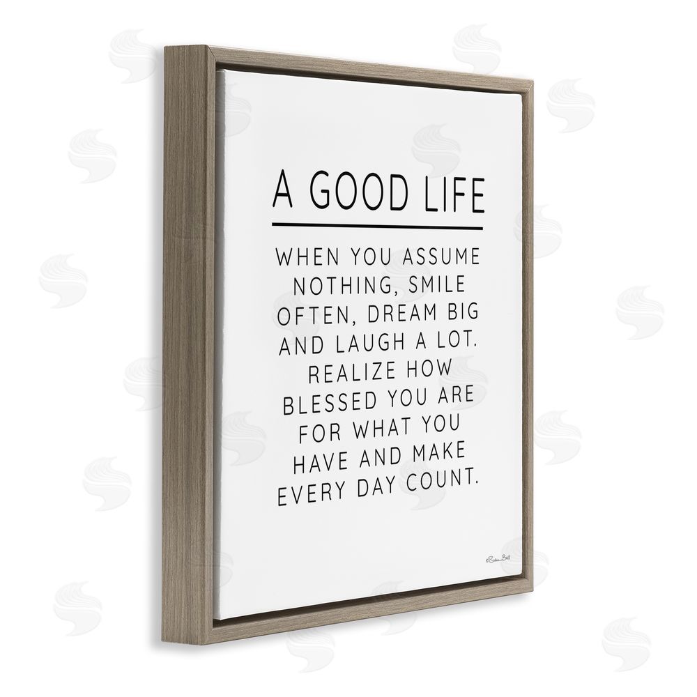 Susan Ball A Good Life Blessings Brown Floating Frame Canvas Wall Art Print