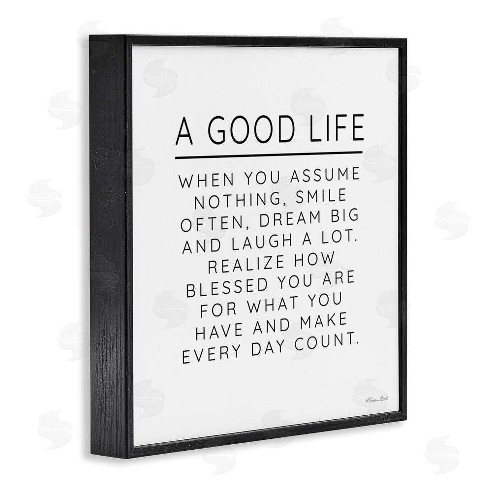Susan Ball A Good Life Blessings Black Framed Giclee Wall Art Print