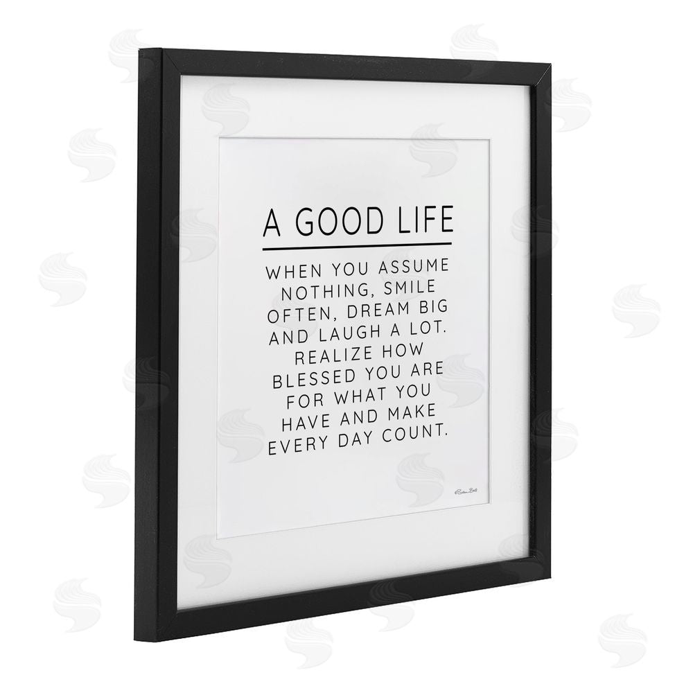 Susan Ball A Good Life Blessings Black Framed Print Under Glass with White Mat Wall Art