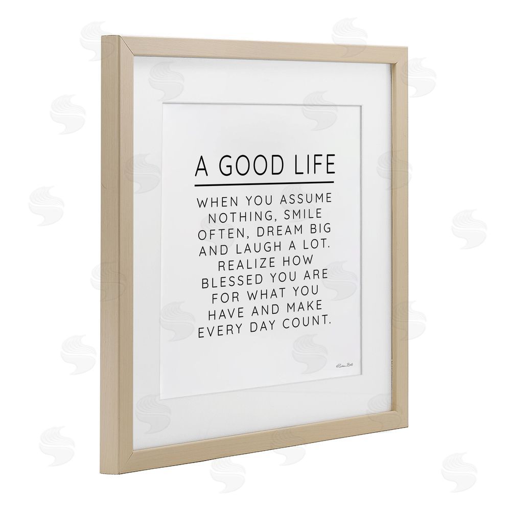 Susan Ball A Good Life Blessings Birch Framed Print Under Glass with White Mat Wall Art