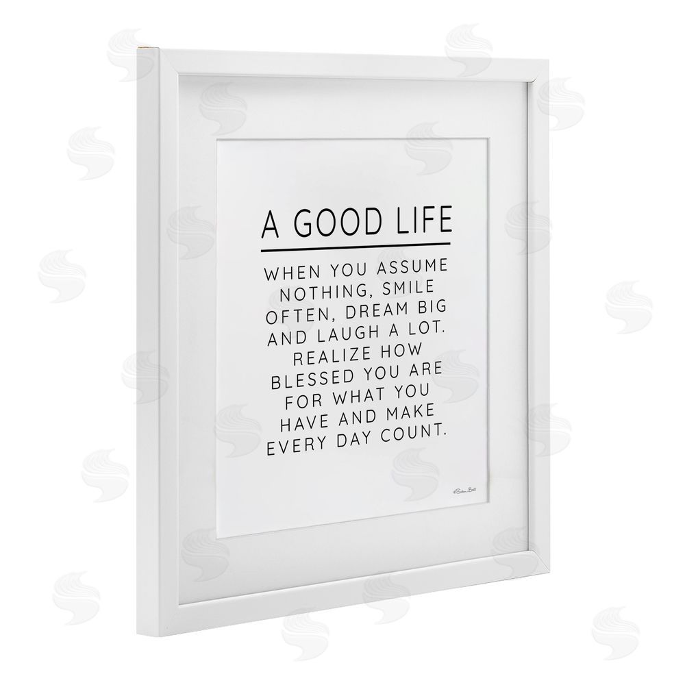 Susan Ball A Good Life Blessings White Framed Print Under Glass with Mat Wall Art