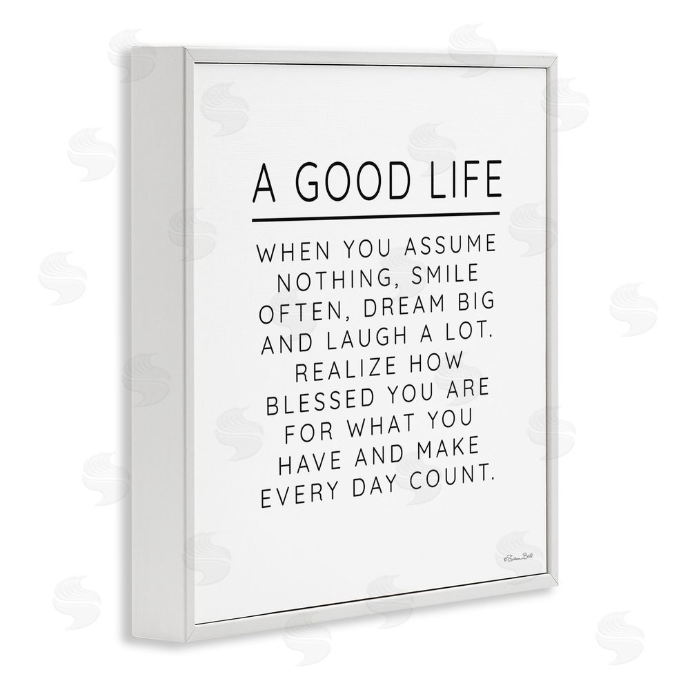 Susan Ball A Good Life Blessings White Framed Giclee Wall Art Print