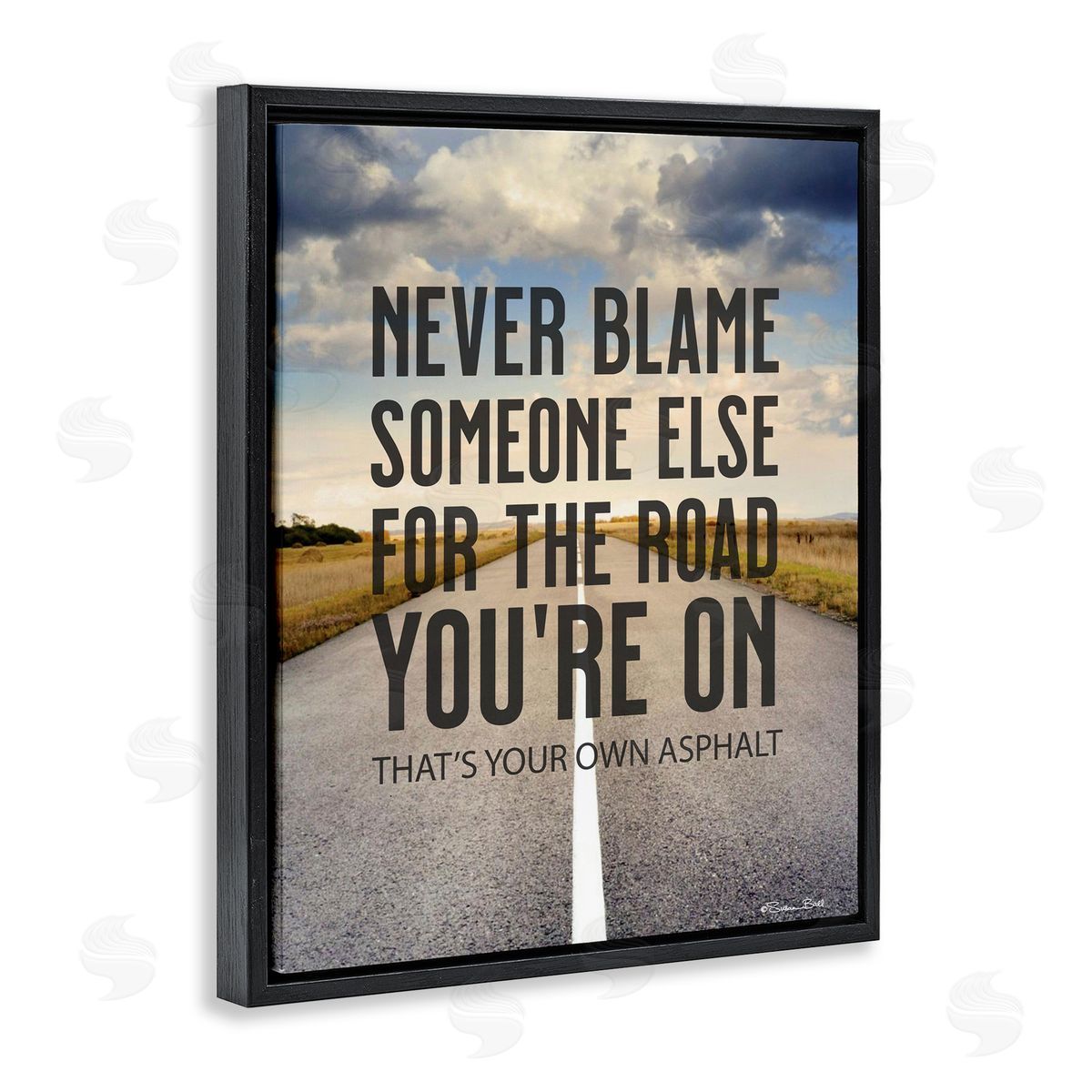 Susan Ball Your Own Asphalt Pun Black Floating Frame Canvas Wall Art Print