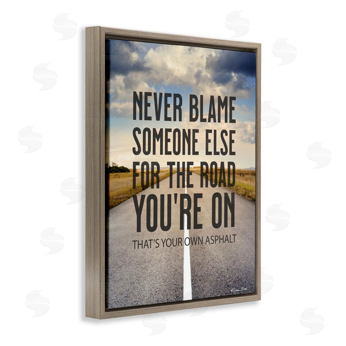 Susan Ball Your Own Asphalt Pun Brown Floating Frame Canvas Wall Art Print