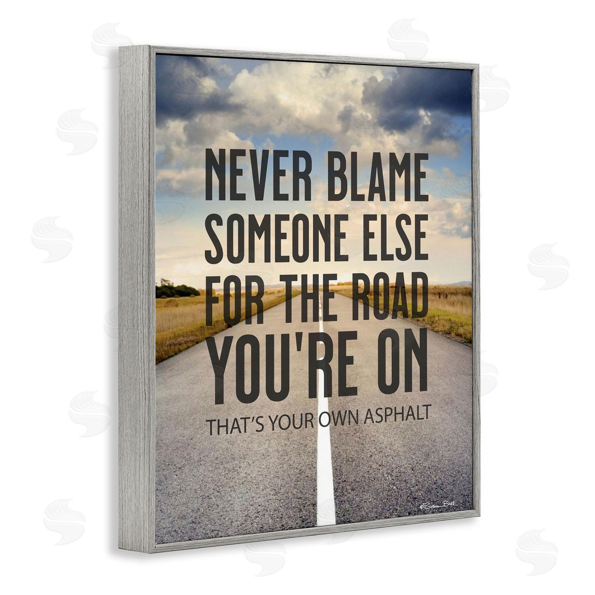 Susan Ball Your Own Asphalt Pun Gray Framed Giclee Wall Art Print