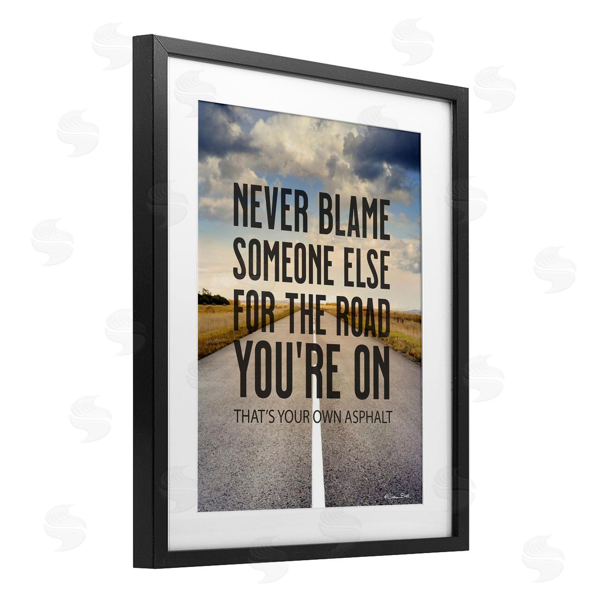 Susan Ball Your Own Asphalt Pun Black Framed Print Under Glass with White Mat Wall Art