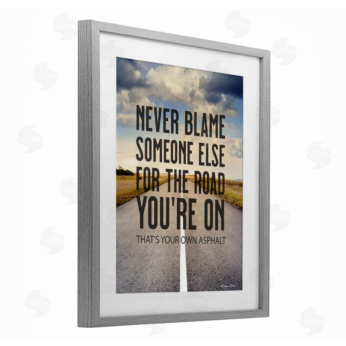 Susan Ball Your Own Asphalt Pun Gray Framed Print Under Glass with White Mat Wall Art