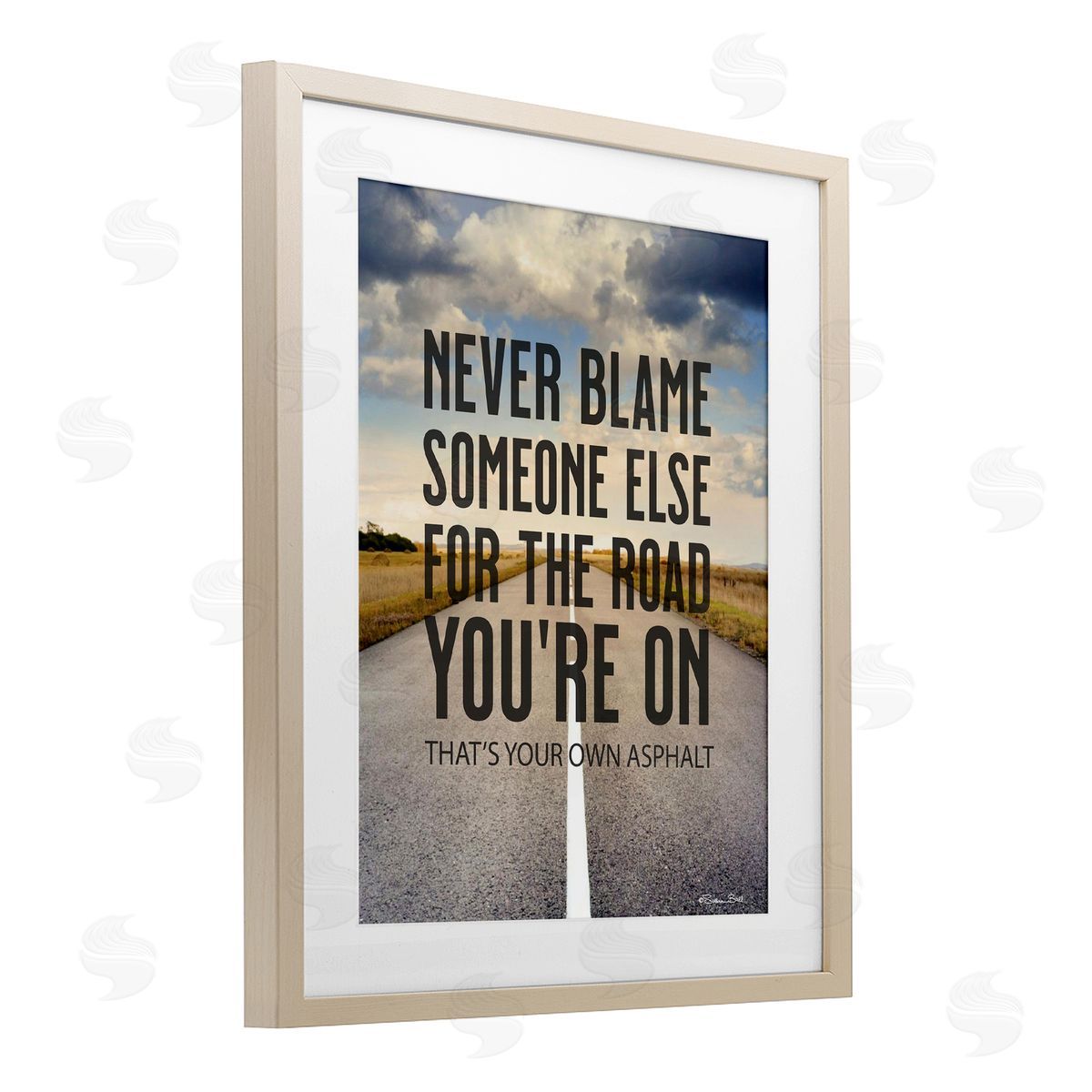 Susan Ball Your Own Asphalt Pun Birch Framed Print Under Glass with White Mat Wall Art