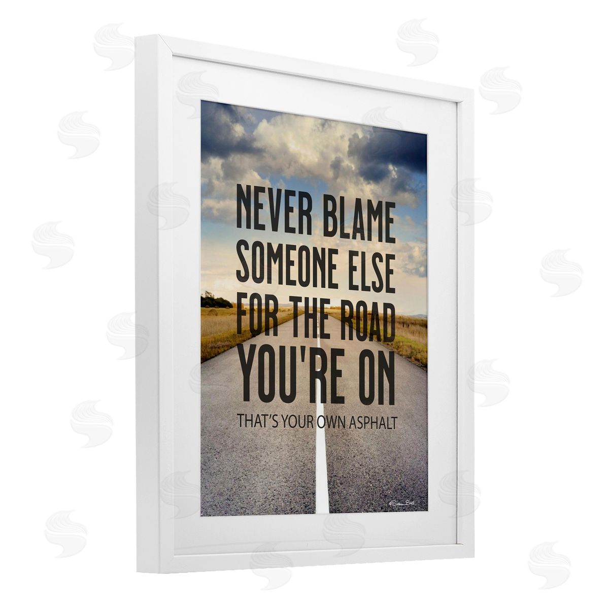 Susan Ball Your Own Asphalt Pun White Framed Print Under Glass with Mat Wall Art