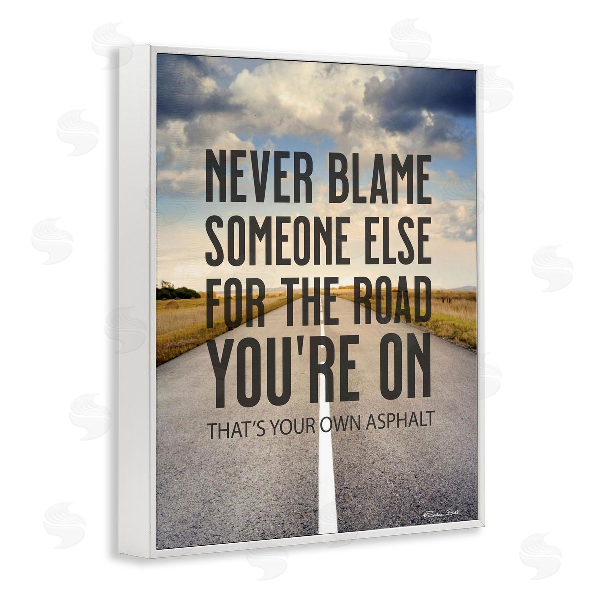 Susan Ball Your Own Asphalt Pun White Framed Giclee Wall Art Print