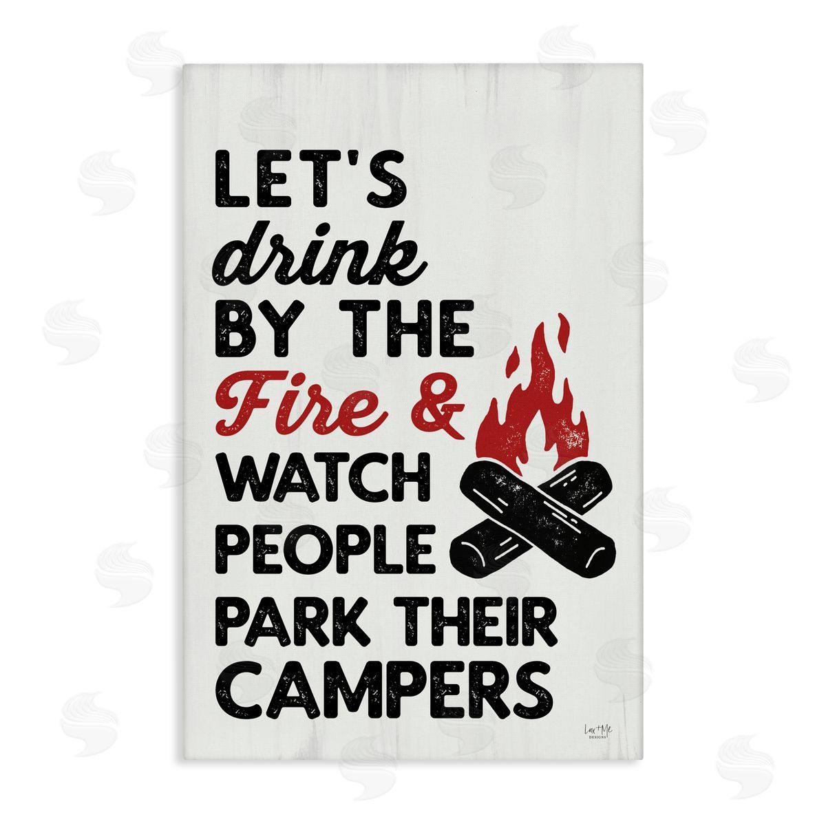 Lux + Me Designs Let's Drink by the Fire Canvas Wall Art Print