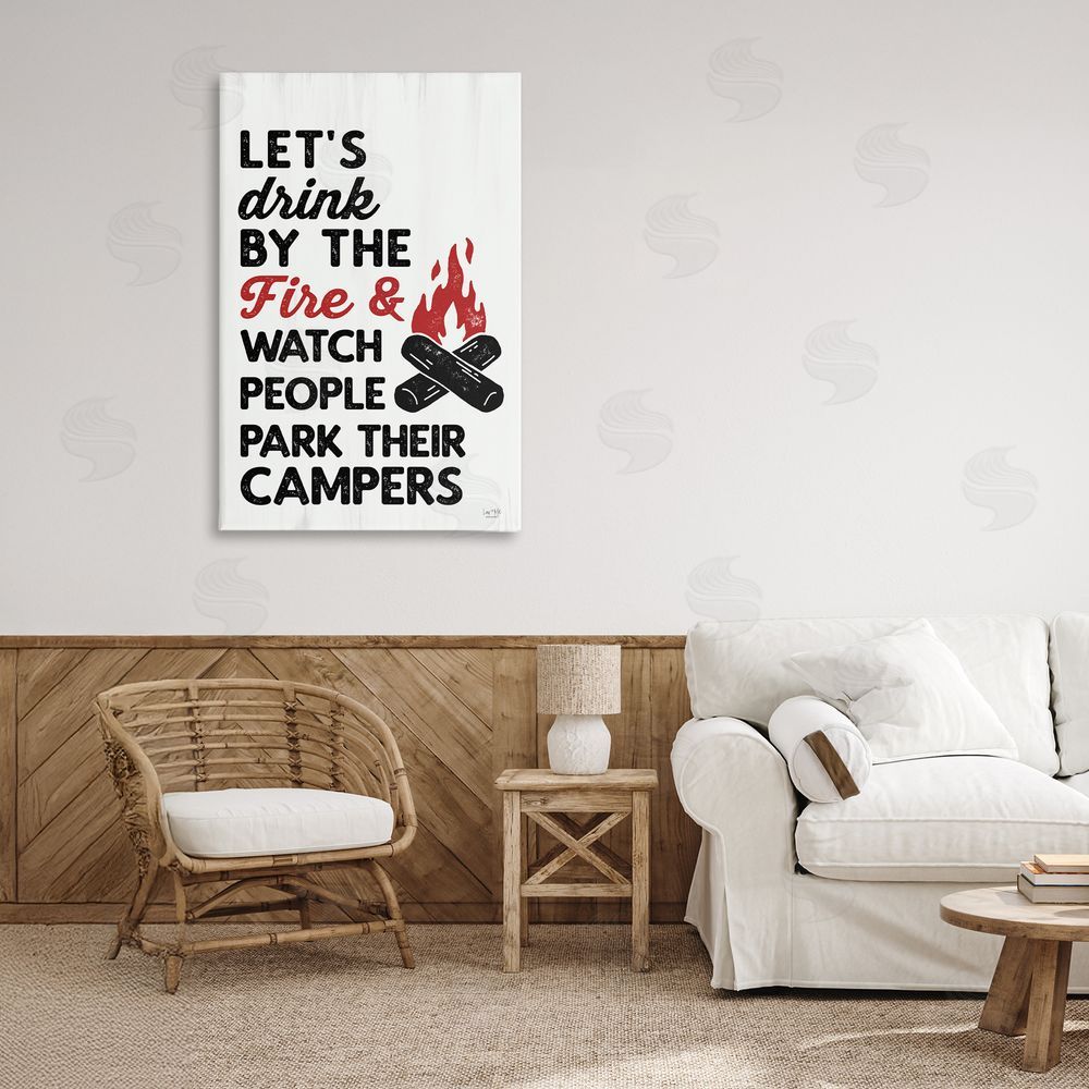Lux + Me Designs Let's Drink by the Fire Canvas Art on Wall