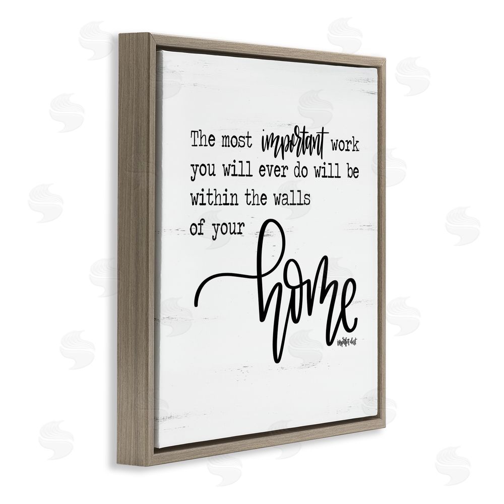 Imperfect Dust Within Walls of Your Home Brown Floating Frame Canvas Wall Art Print
