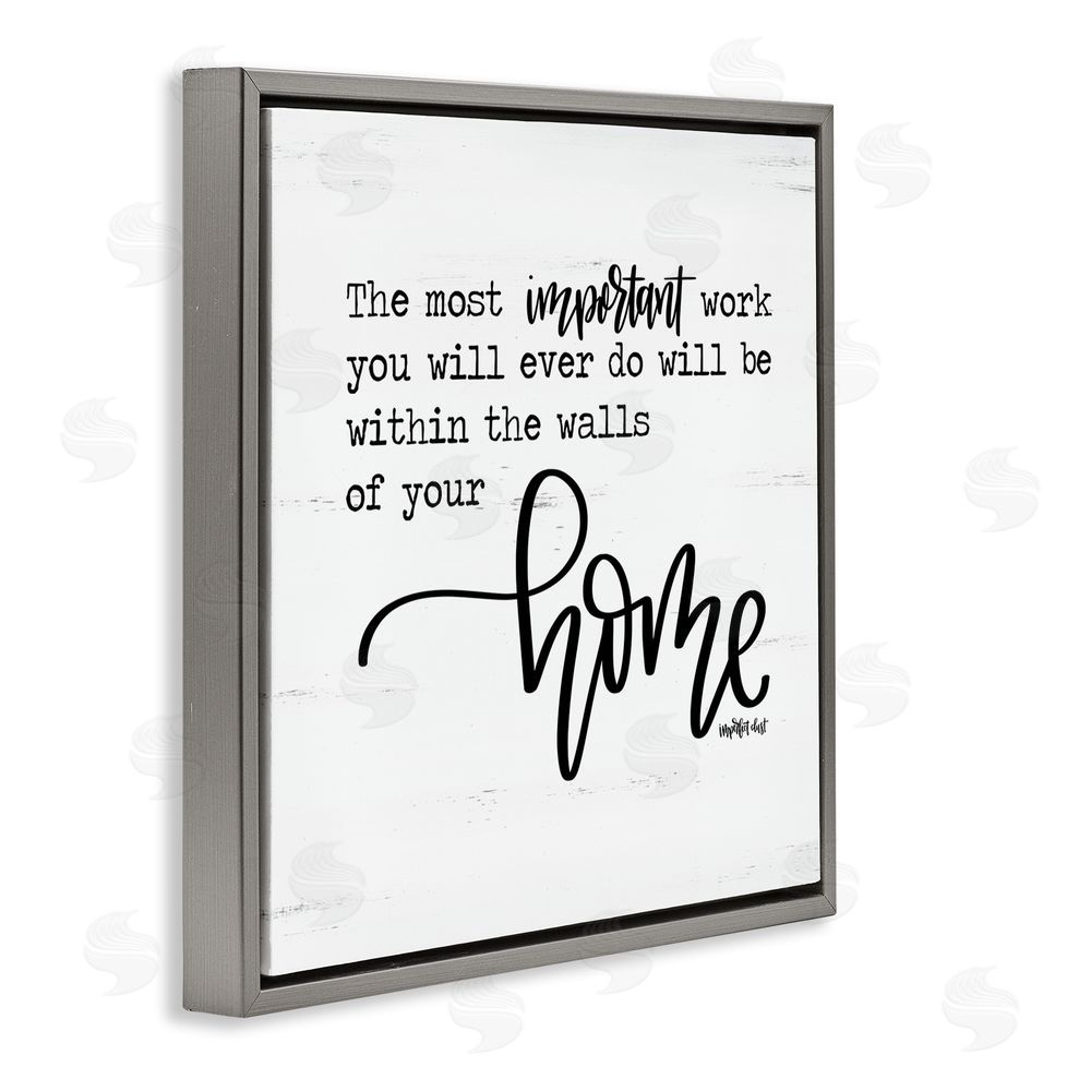Imperfect Dust Within Walls of Your Home Gray Floating Frame Canvas Wall Art Print