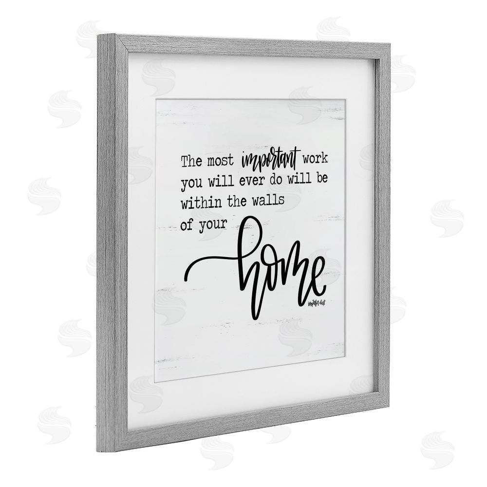 Imperfect Dust Within Walls of Your Home Gray Framed Print Under Glass with White Mat Wall Art