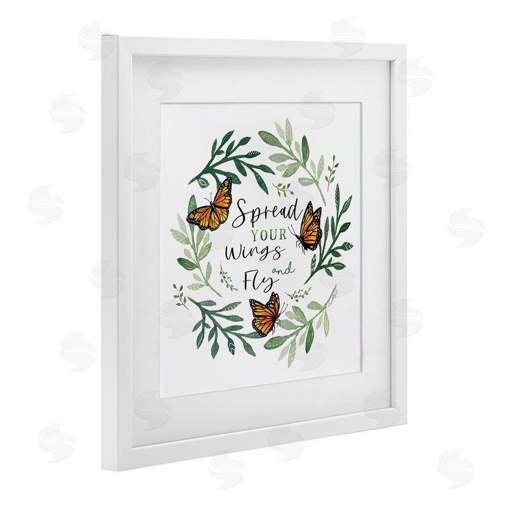Elizabeth Tyndall Spread Your Wings Butterflies White Framed Print Under Glass with Mat Wall Art