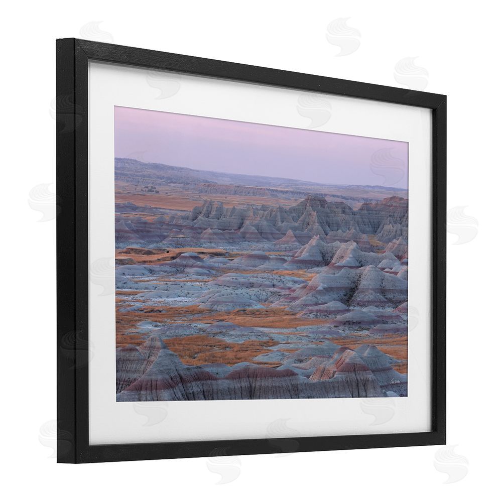 Lori Deiter Badlands Kaleidoscope Rocky Landscape Black Framed Print Under Glass with White Mat Wall Art