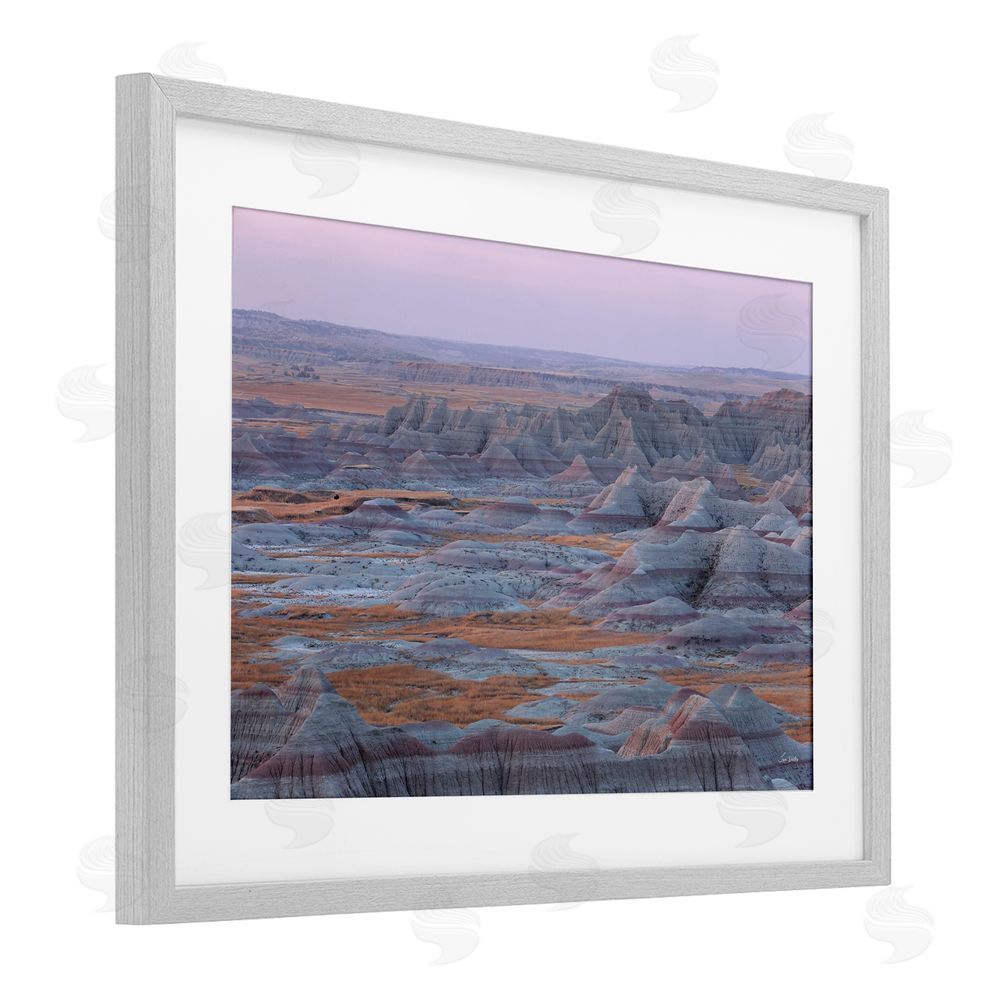 Lori Deiter Badlands Kaleidoscope Rocky Landscape Gray Framed Print Under Glass with White Mat Wall Art