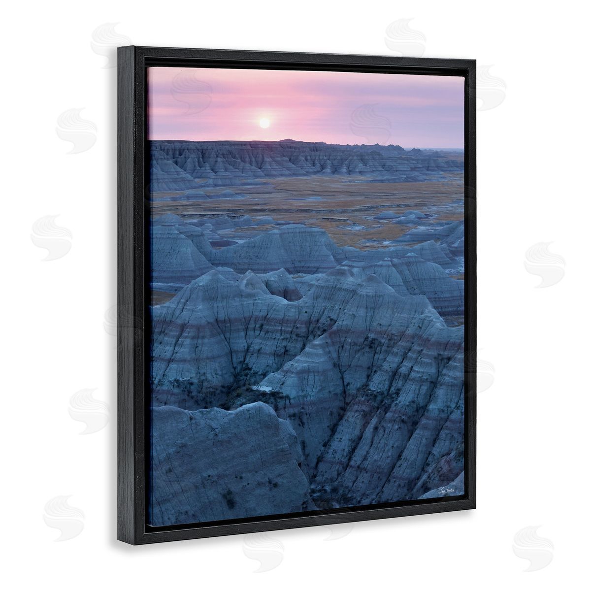 Lori Deiter Sunrise Symphony Cliffside Landscape Black Floating Frame Canvas Wall Art Print