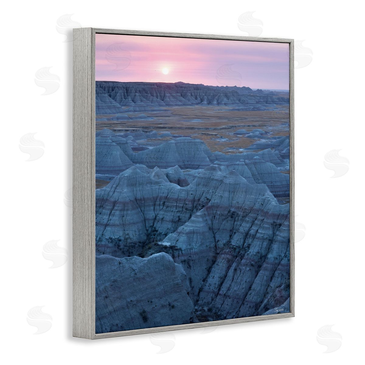 Lori Deiter Sunrise Symphony Cliffside Landscape Gray Framed Giclee Wall Art Print