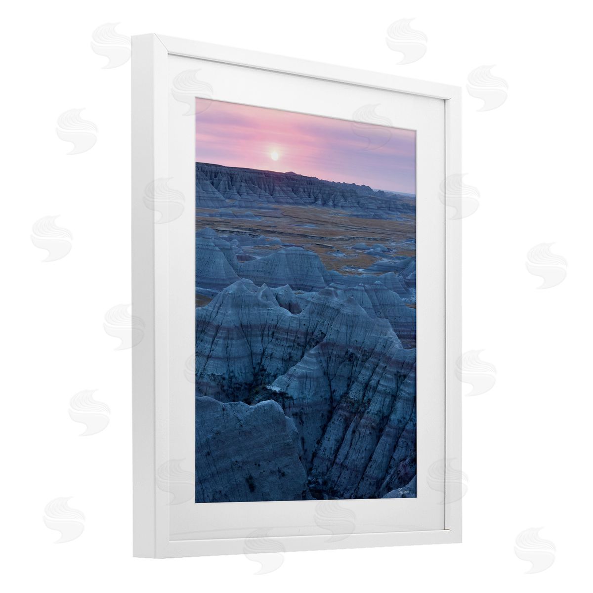 Lori Deiter Sunrise Symphony Cliffside Landscape White Framed Print Under Glass with Mat Wall Art