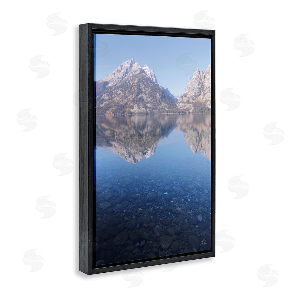 Lori Deiter Clear Water Reflection Landscape Black Floating Frame Canvas Wall Art Print