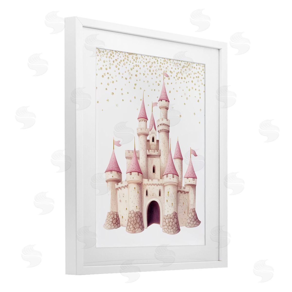 Christine Simpson Art Princess Dreams Castle White Framed Print Under Glass with Mat Wall Art