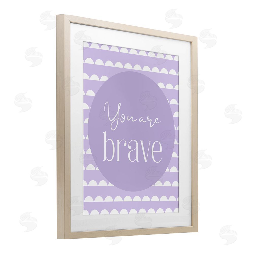 Christine Simpson Art You Are Brave Sentiment Birch Framed Print Under Glass with White Mat Wall Art