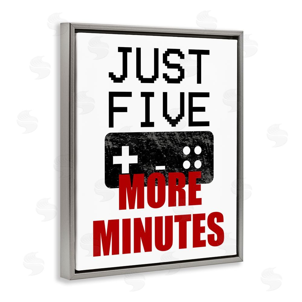 Kim Allen Five More Minutes Gamer Gray Floating Frame Canvas Wall Art Print