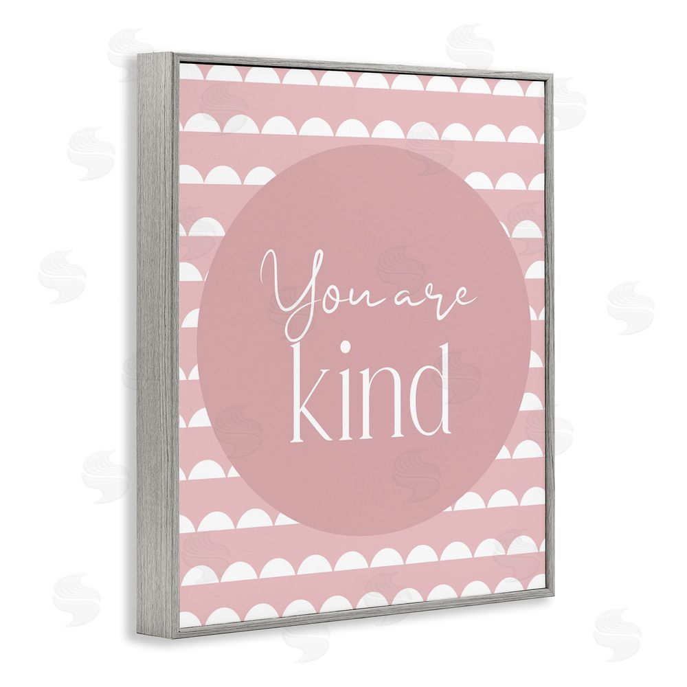 Christine Simpson Art You Are Kind Sentiment Gray Framed Giclee Wall Art Print