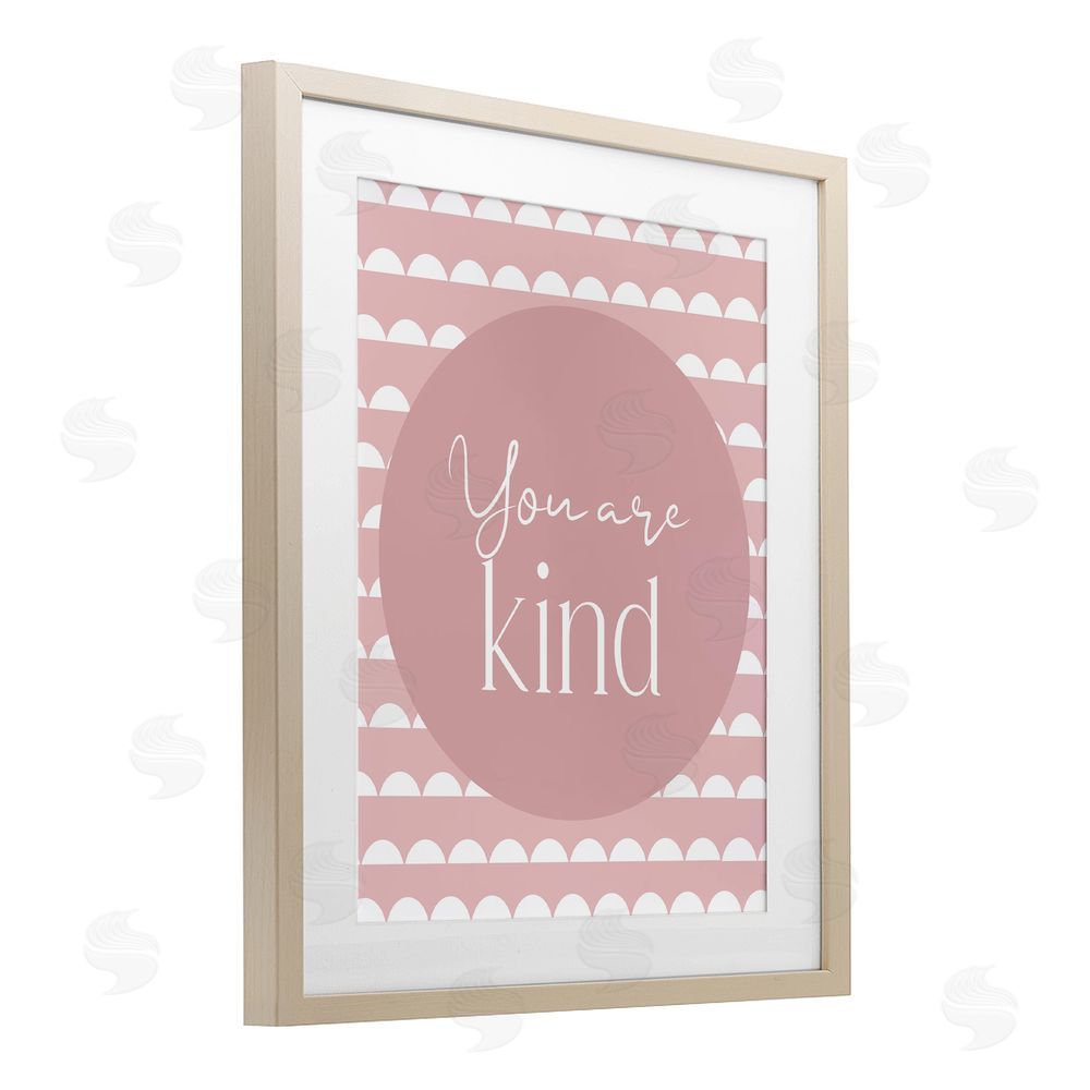 Christine Simpson Art You Are Kind Sentiment Birch Framed Print Under Glass with White Mat Wall Art