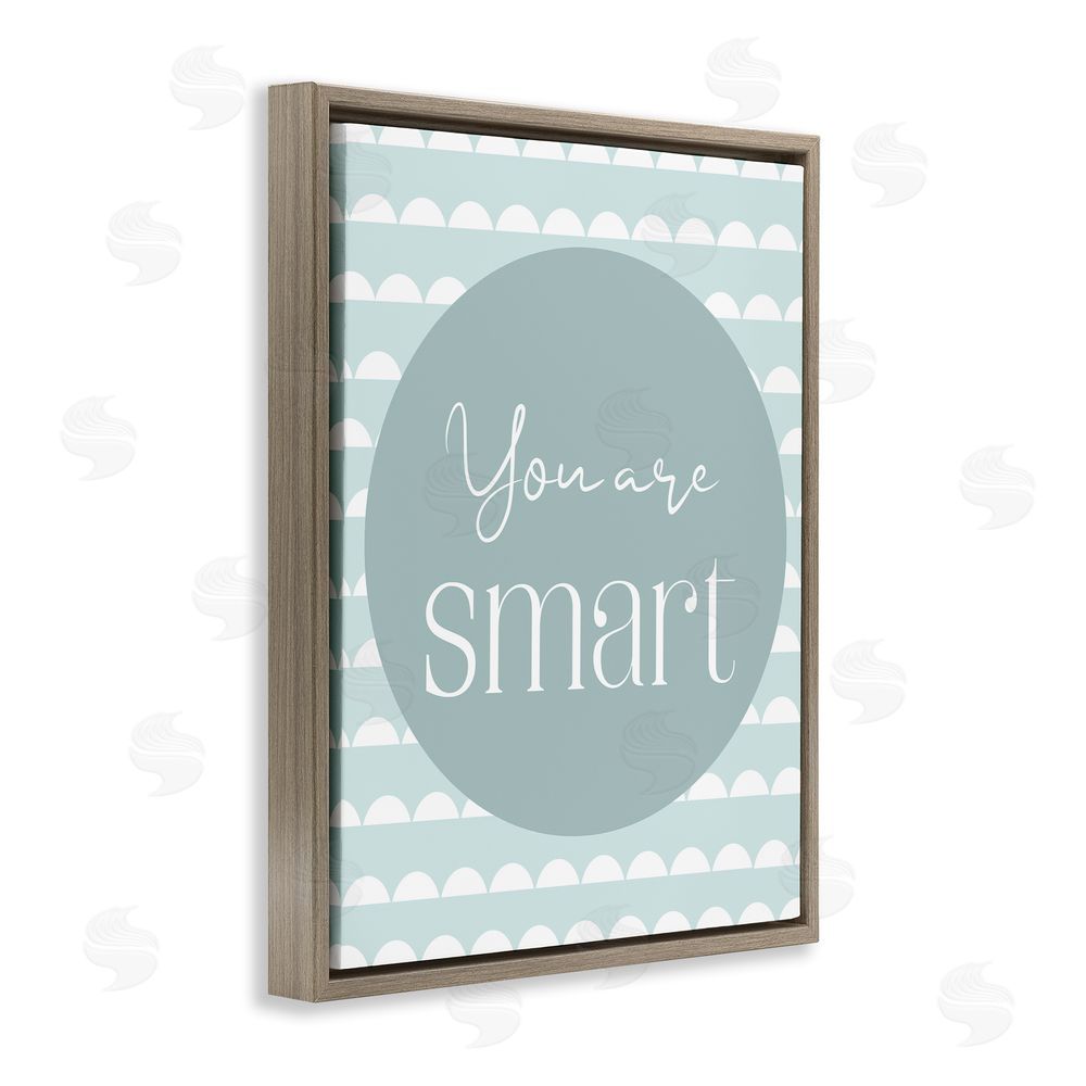 Christine Simpson Art You Are Smart Sentiment Brown Floating Frame Canvas Wall Art Print