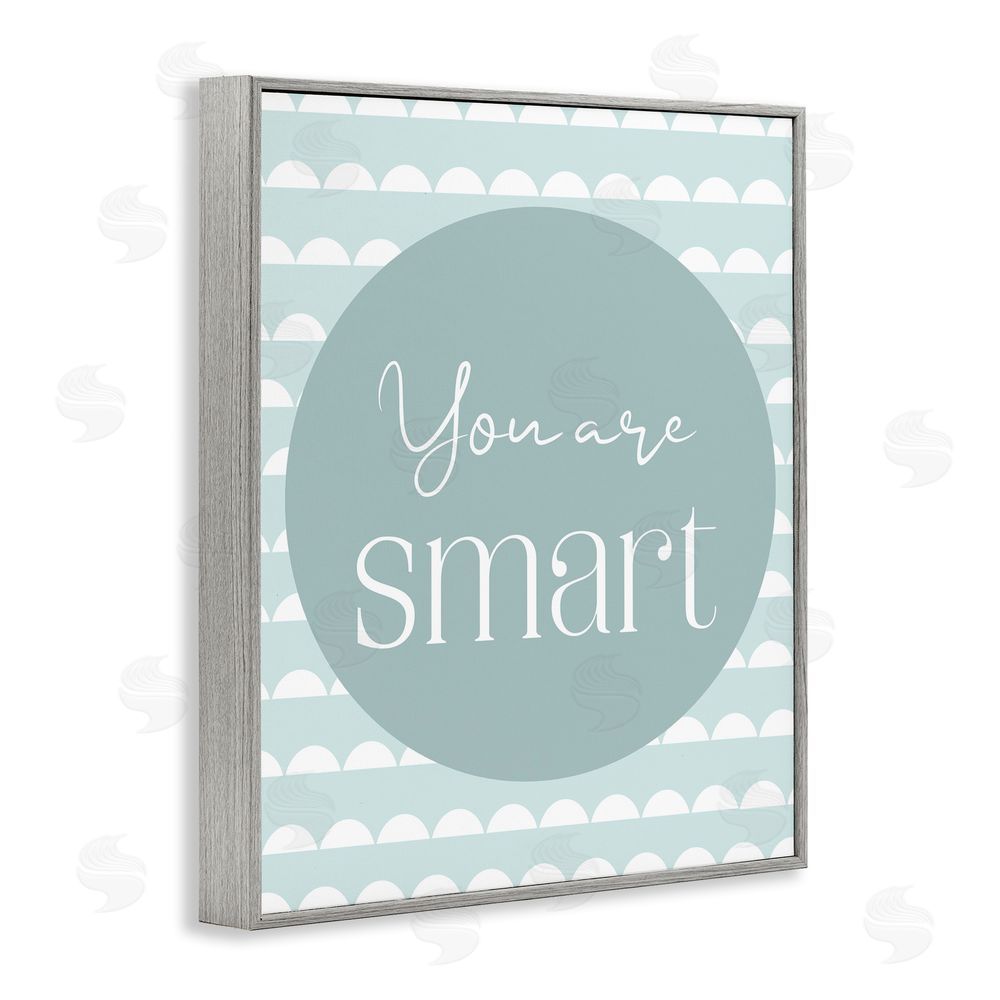 Christine Simpson Art You Are Smart Sentiment Gray Framed Giclee Wall Art Print